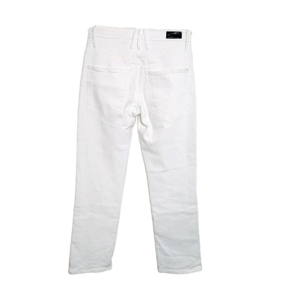 RtA Dexter Belted Boyfriend Straight Jeans White Black Leather $325 XS - Picture 4 of 12
